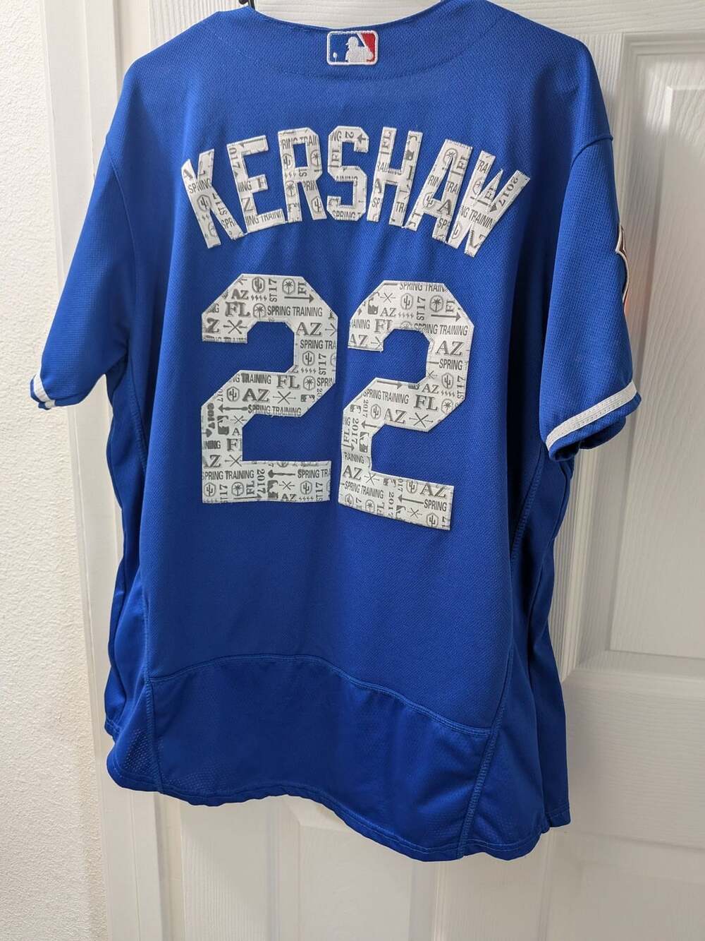Majestic Los Angeles Dodgers Clayton Kershaw 22 Spring Training Jersey
